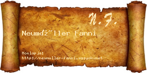 Neumüller Fanni névjegykártya